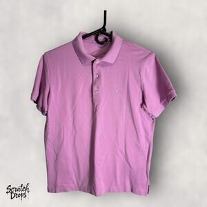 Women Polo Shirt Sz Large Made in Italy Pink Casual Short Sleeve Top Fashion W01